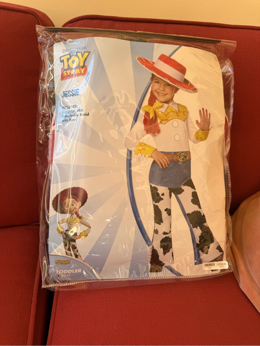 Disney Pixar Toy Story Jessie Toddler Costume - Red, White & Yellow